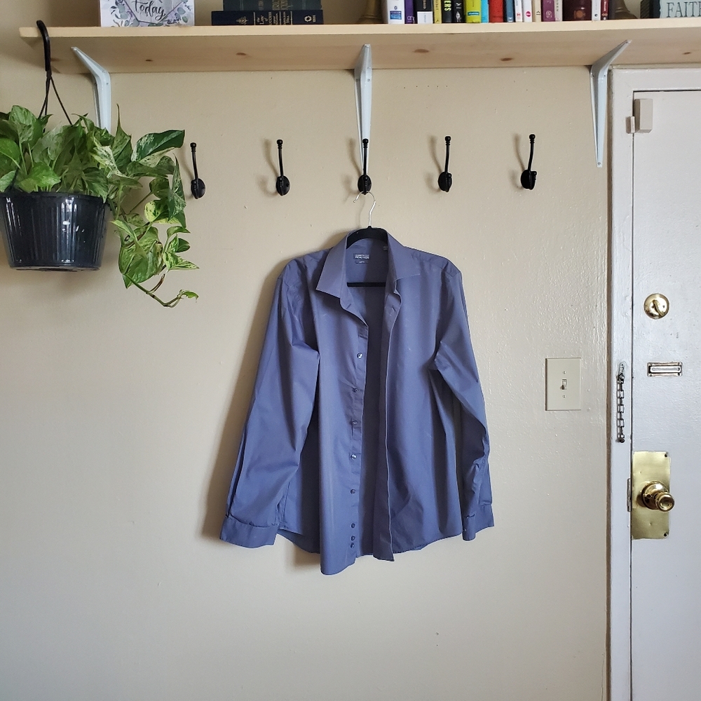 Mens wrinkle free Slim Fit Button Down